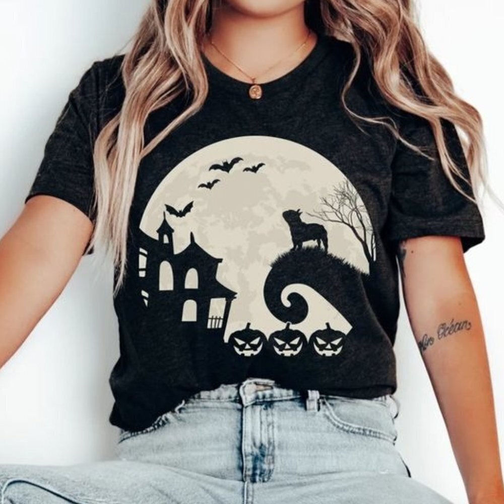French Bulldog Halloween Tshirt Pumpkin Dog Shirt Dog Halloween Tee